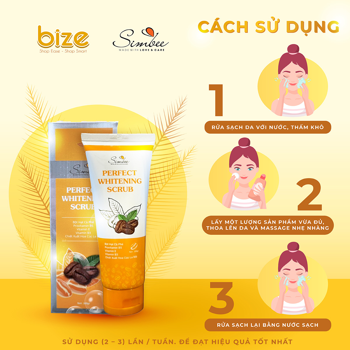 Tẩy da chết Simbee - Giúp loại bỏ tế bào da chết trên da