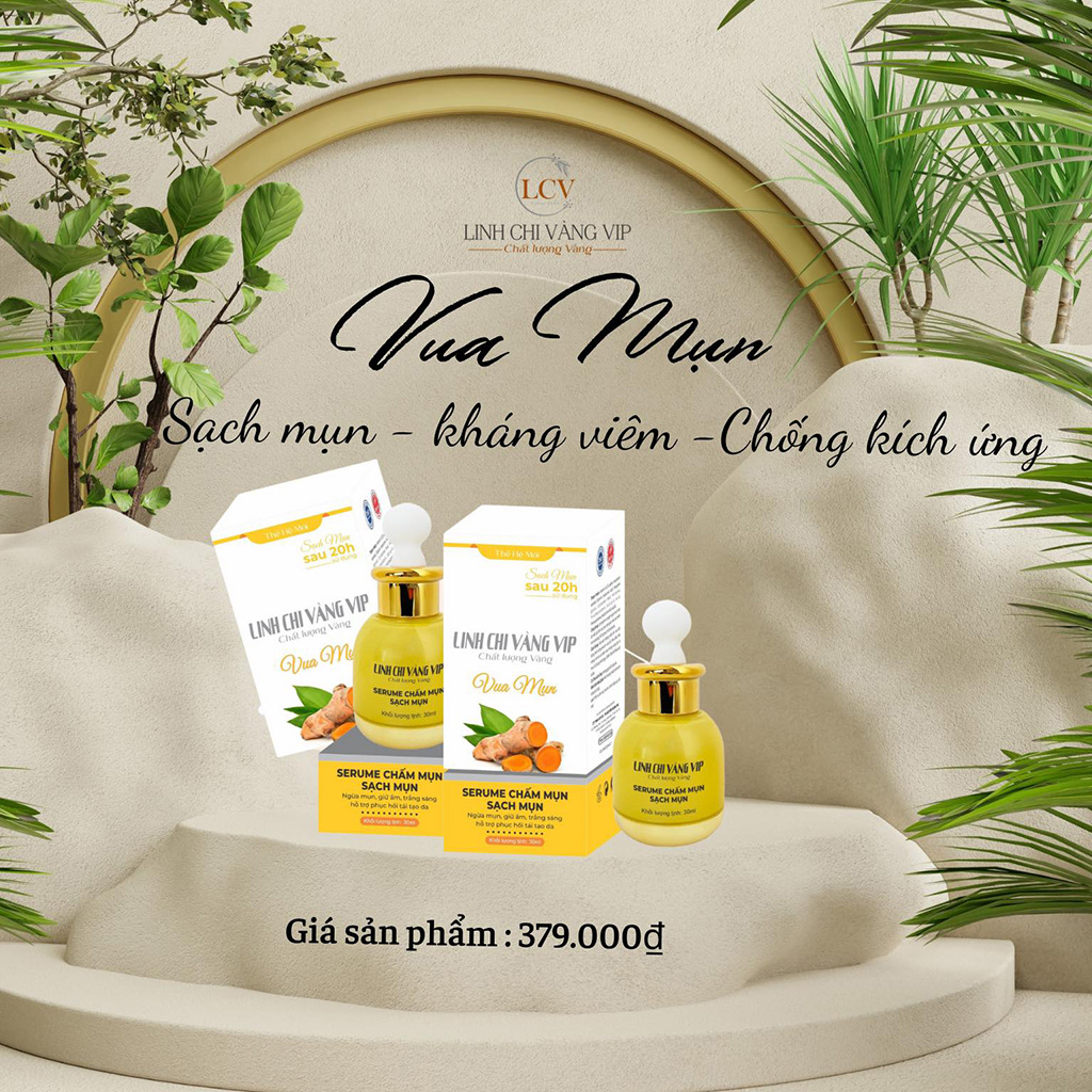 Serum Chấm Mụn Siêu Tốc 20H Linh Chi Vàng 30ml - Bí Quyết Đánh Bay Mụn Trong 20 Giờ