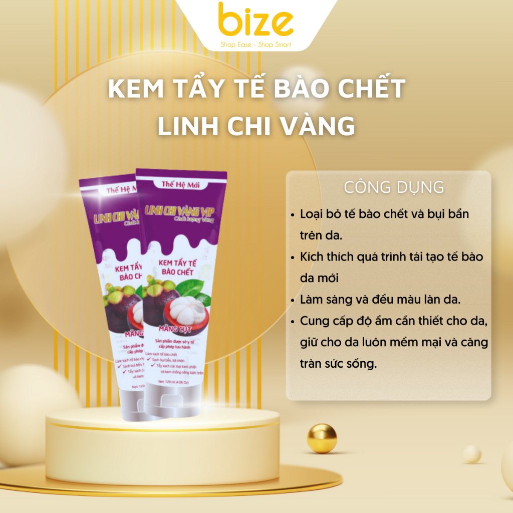 Kem Tẩy Da Chết Tẩy Tế Bào Chết Măng Cụt Linh Chi Vàng