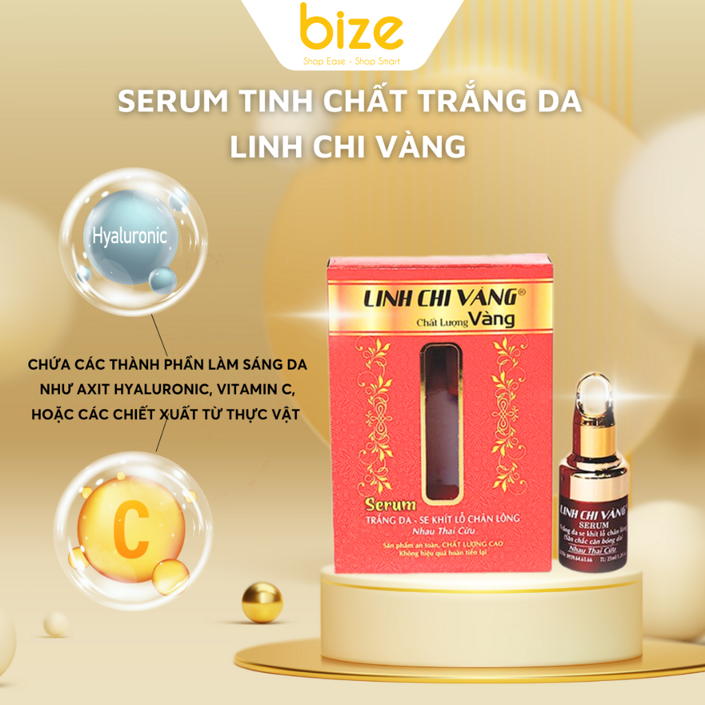 Serum trắng da se khít lỗ chân lông nhau thai cừu Linh Chi Vàng