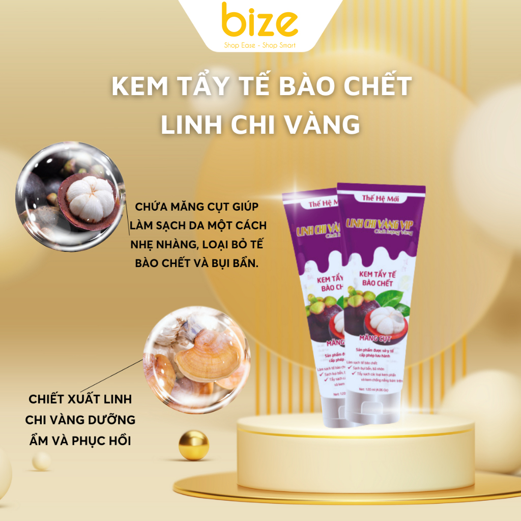 Kem Tẩy Da Chết Tẩy Tế Bào Chết Măng Cụt Linh Chi Vàng