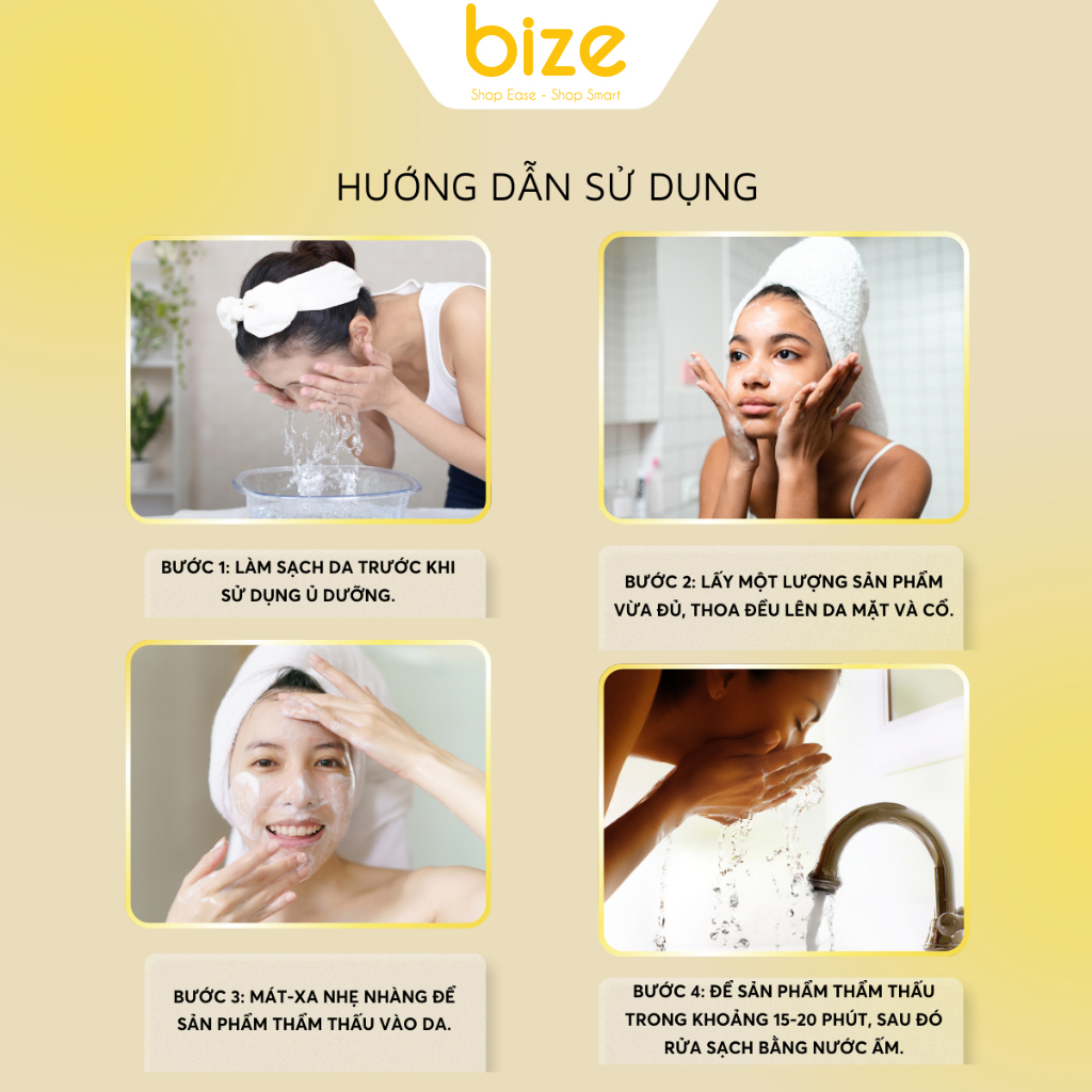 Ủ Dưỡng Trắng Nhanh Tảo Biển Linh Chi Vàng