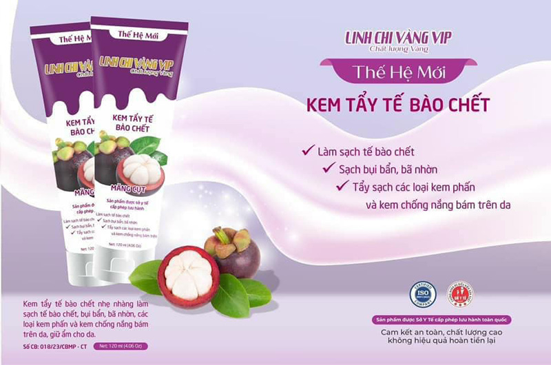 Kem Tẩy Da Chết Măng Cụt Linh Chi Vàng