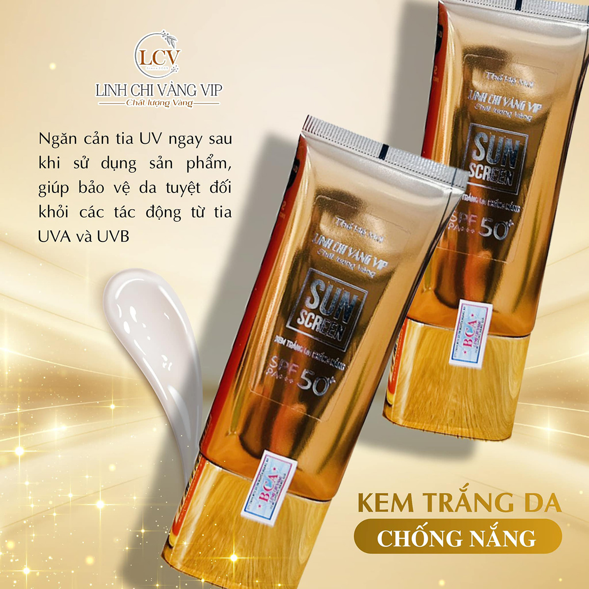 Kem Trắng Da Chống Nắng Linh Chi Vàng Bảo Vệ Da Hữu Hiệu