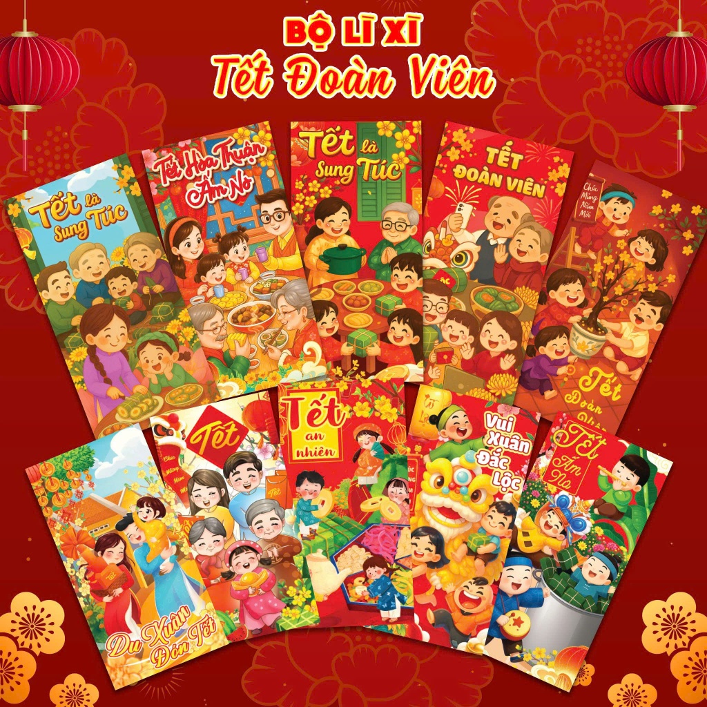Set 100 bao lì xì Tết